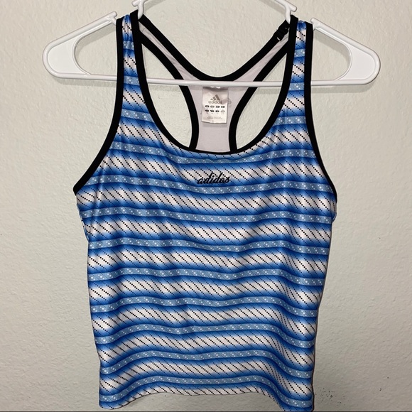 Adidas Blue Striped Racerback - Picture 4 of 6